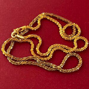 Gilded 17 inch twist sterling chain made in Italy